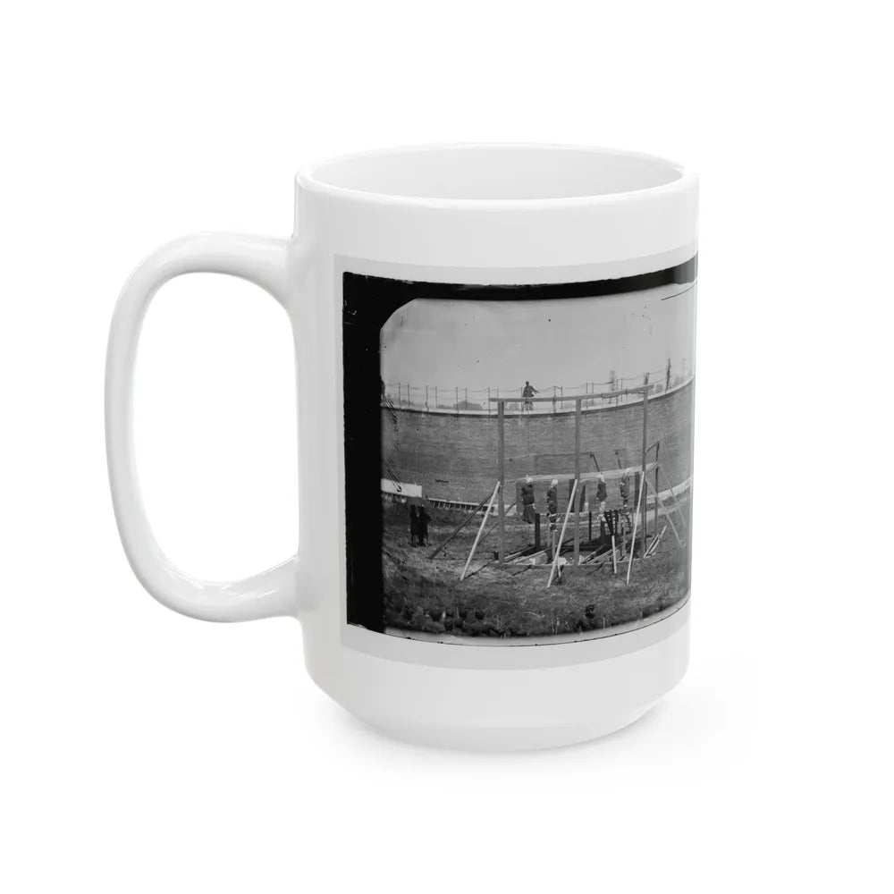 Washington, D.C. Hanging Bodies Of The Conspirators; Guards Only In Yard (U.S. Civil War) White Coffee Mug-Go Mug Yourself