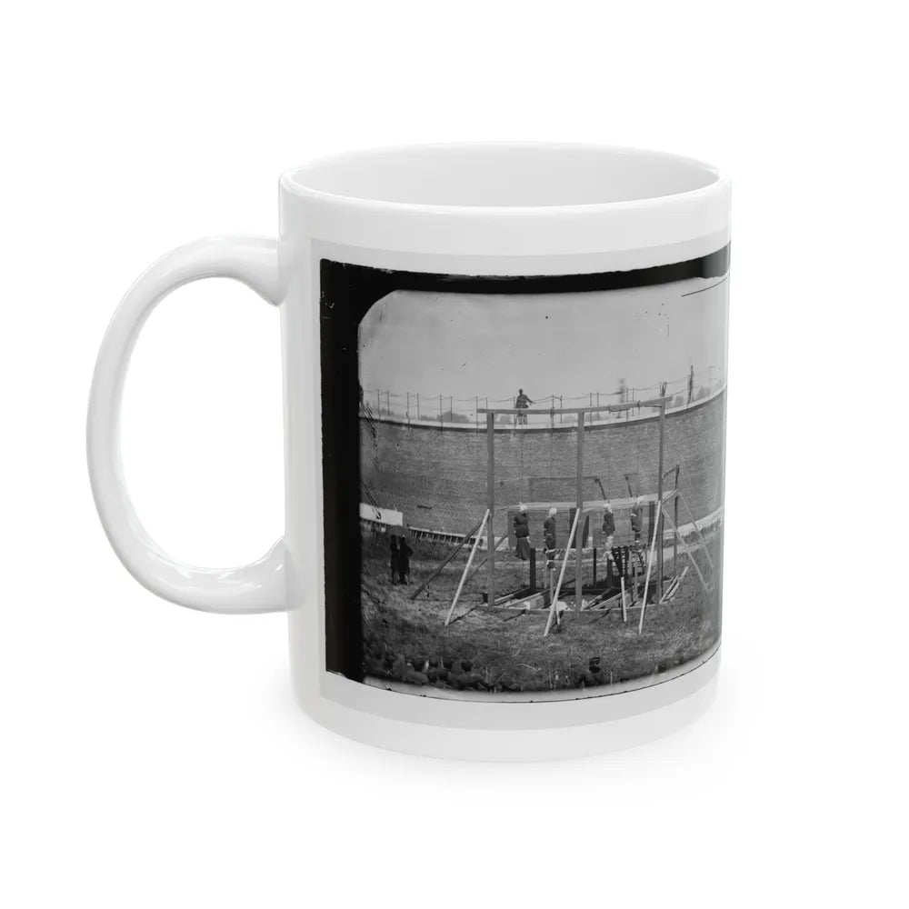 Washington, D.C. Hanging Bodies Of The Conspirators; Guards Only In Yard (U.S. Civil War) White Coffee Mug-Go Mug Yourself