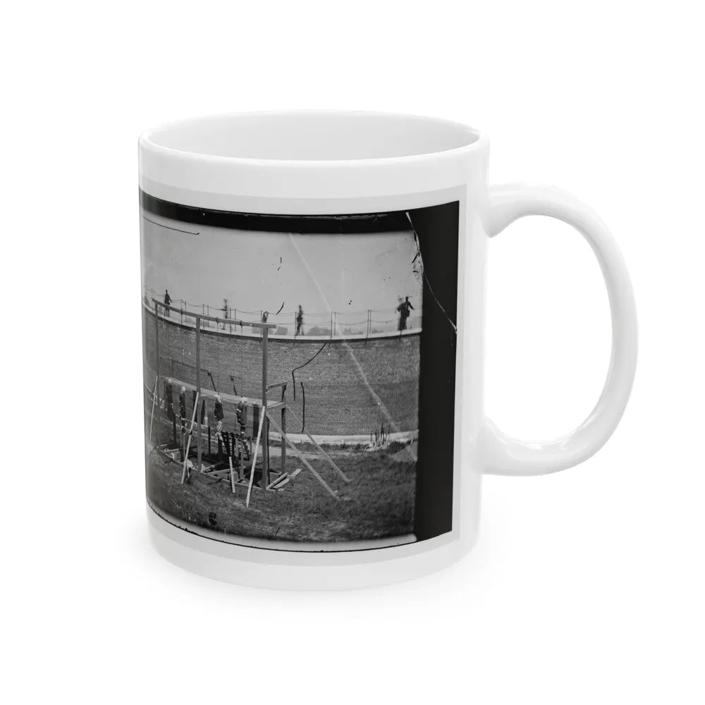 Washington, D.C. Hanging Bodies Of The Conspirators; Guards Only In Yard (U.S. Civil War) White Coffee Mug-Go Mug Yourself