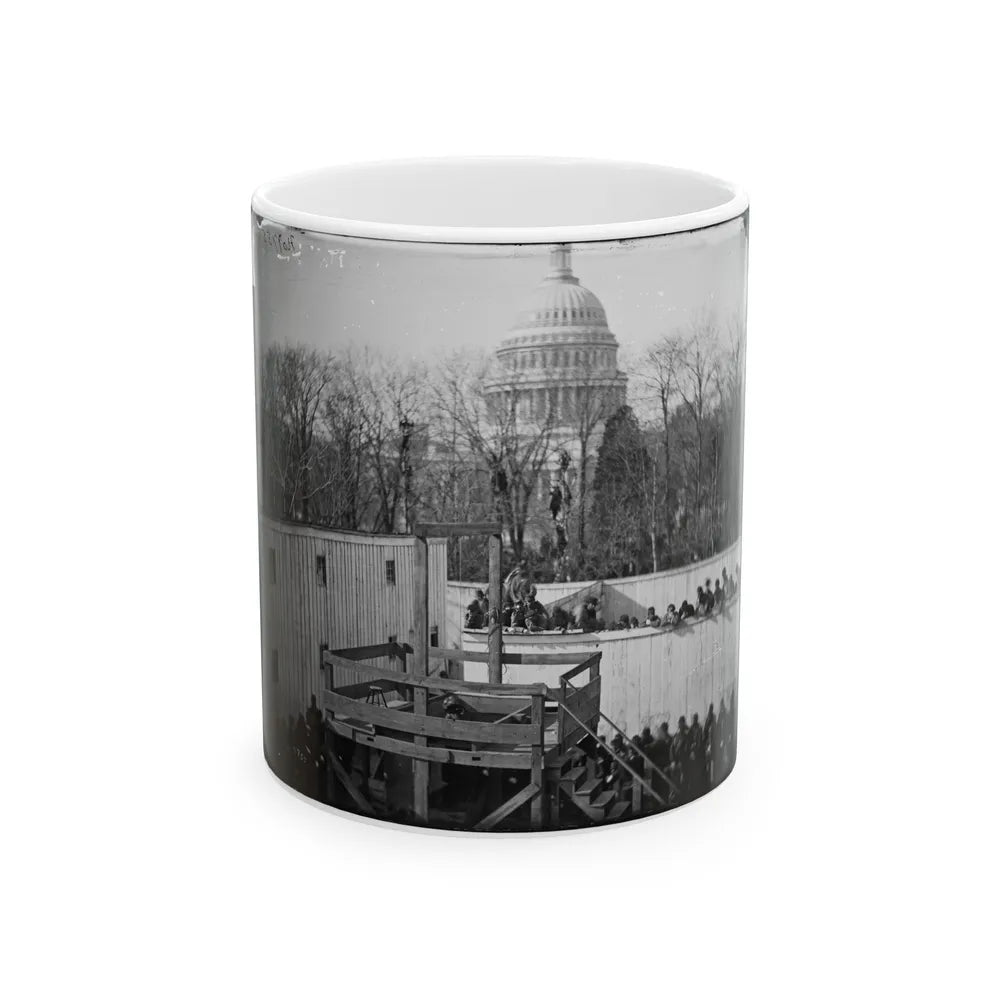 Washington, D.C. Hooded Body Of Captain Wirz Hanging From The Scaffold (U.S. Civil War) White Coffee Mug-11oz-Go Mug Yourself