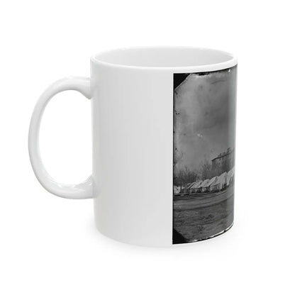 Washington, D.C. Hospital Tents At Camp Carver, With Columbian College Building (U.S. Civil War) White Coffee Mug-Go Mug Yourself