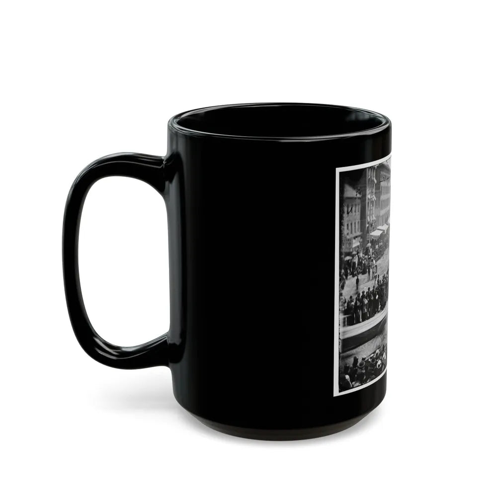 Washington, D.C. Infantry Unit With Fixed Bayonets Followed By Ambulances Passing On Pennsylvania Avenue Near The Treasury (U.S. Civil War) Black Coffee Mug-Go Mug Yourself