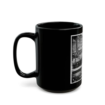 Washington, D.C. Infantry Unit With Fixed Bayonets Followed By Ambulances Passing On Pennsylvania Avenue Near The Treasury (U.S. Civil War) Black Coffee Mug-Go Mug Yourself