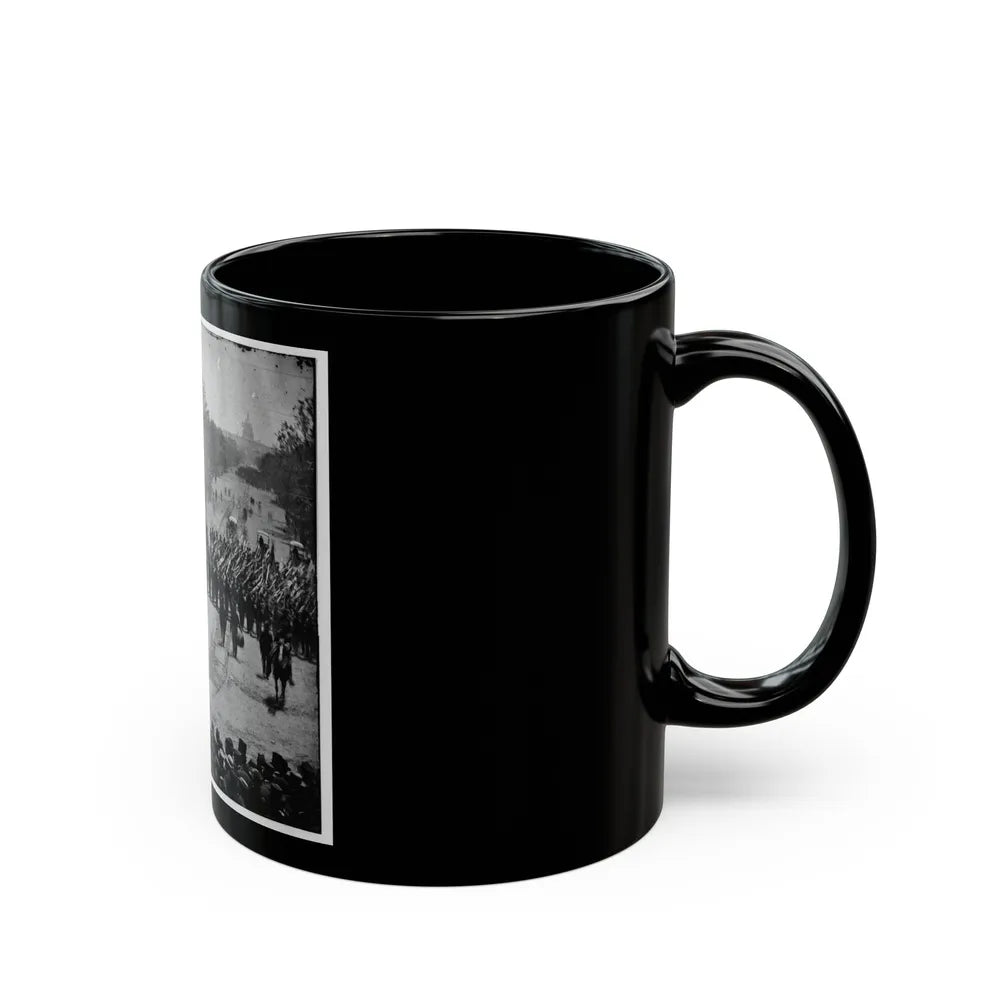 Washington, D.C. Infantry Unit With Fixed Bayonets Followed By Ambulances Passing On Pennsylvania Avenue Near The Treasury (U.S. Civil War) Black Coffee Mug-Go Mug Yourself