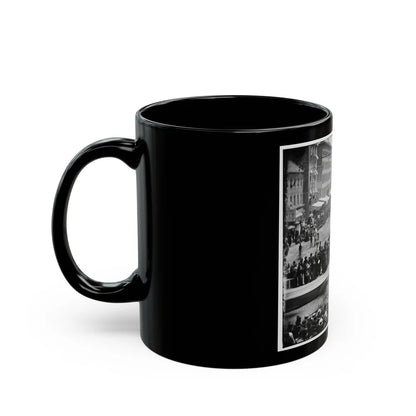 Washington, D.C. Infantry Unit With Fixed Bayonets Followed By Ambulances Passing On Pennsylvania Avenue Near The Treasury (U.S. Civil War) Black Coffee Mug-Go Mug Yourself