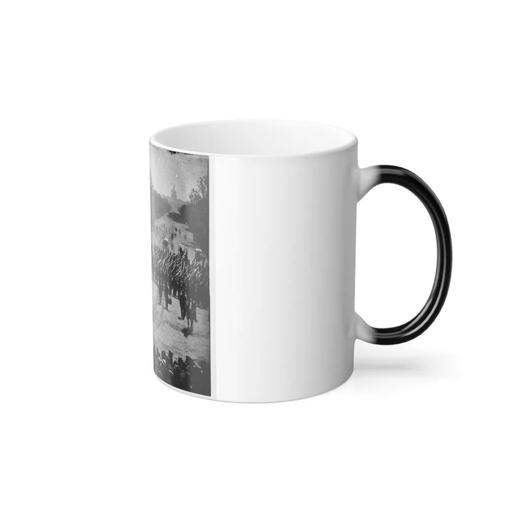 Washington, D.C. Infantry Unit With Fixed Bayonets Followed by Ambulances Passing on Pennsylvania Avenue Near the Treasury (U.S. Civil War) Color Changing Coffee Mug 11oz-Go Mug Yourself