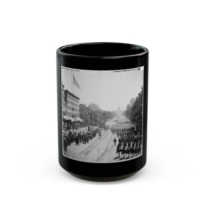 Washington, D.C. Infantry Units With Fixed Bayonets Passing On Pennsylvania Avenue Near The Treasury (U.S. Civil War) Black Coffee Mug-15oz-Go Mug Yourself