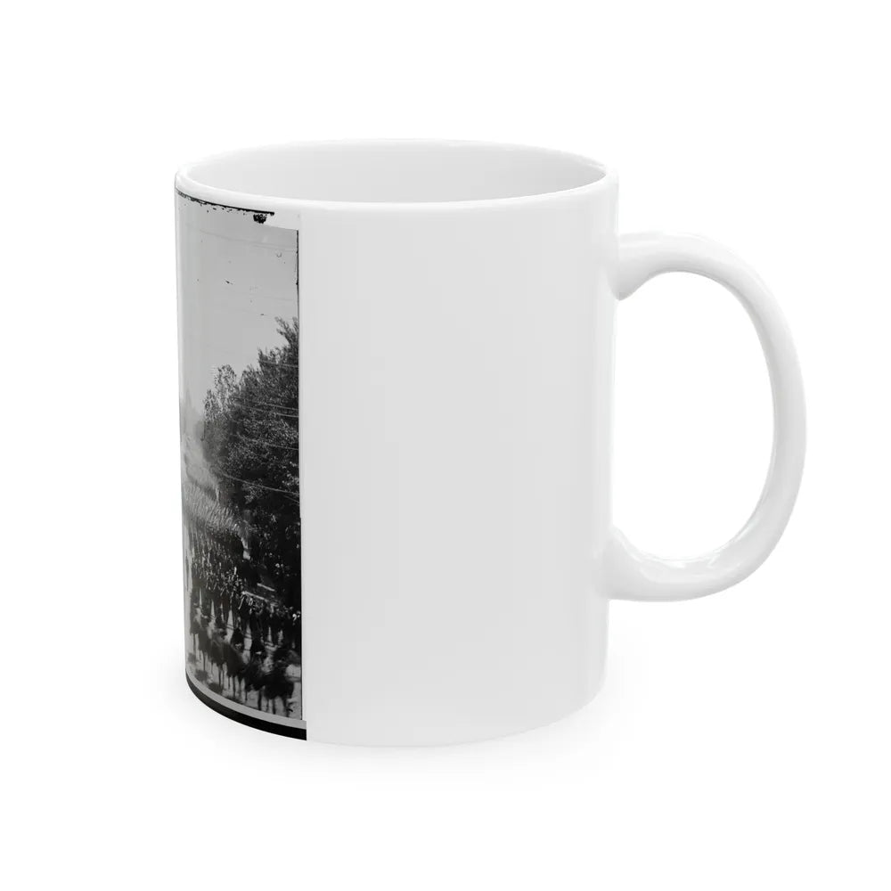 Washington, D.C. Infantry Units With Fixed Bayonets Passing On Pennsylvania Avenue Near The Treasury (U.S. Civil War) White Coffee Mug-Go Mug Yourself