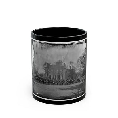 Washington, D.C. Marine Battalion In Front Of Commandant's House At The Marine Barracks (U.S. Civil War) Black Coffee Mug-11oz-Go Mug Yourself