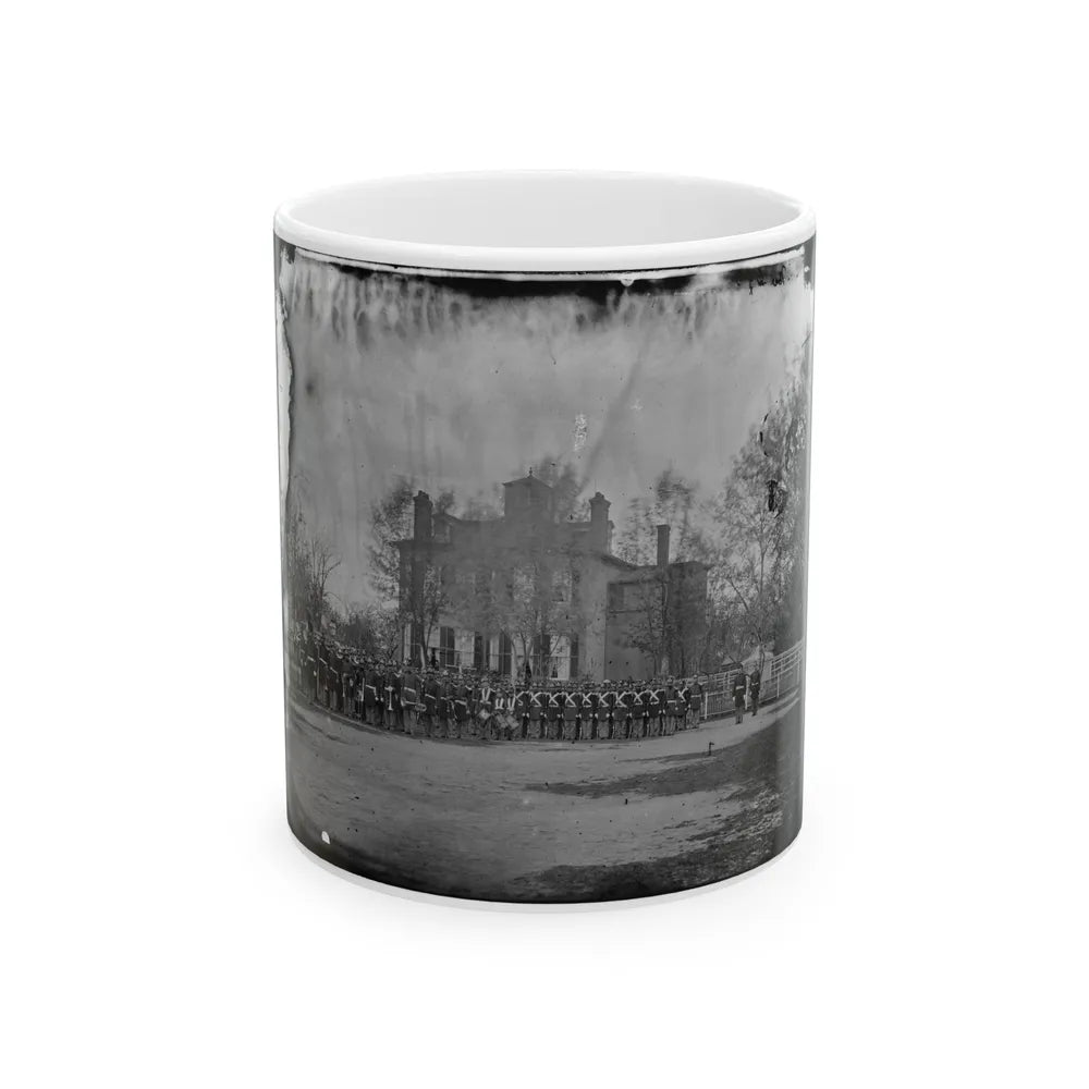 Washington, D.C. Marine Battalion In Front Of Commandant's House At The Marine Barracks (U.S. Civil War) White Coffee Mug-11oz-Go Mug Yourself