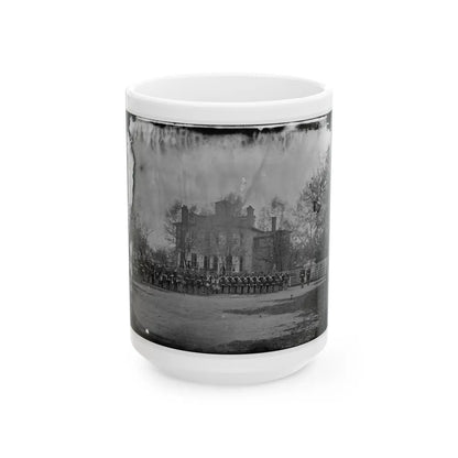 Washington, D.C. Marine Battalion In Front Of Commandant's House At The Marine Barracks (U.S. Civil War) White Coffee Mug-15oz-Go Mug Yourself