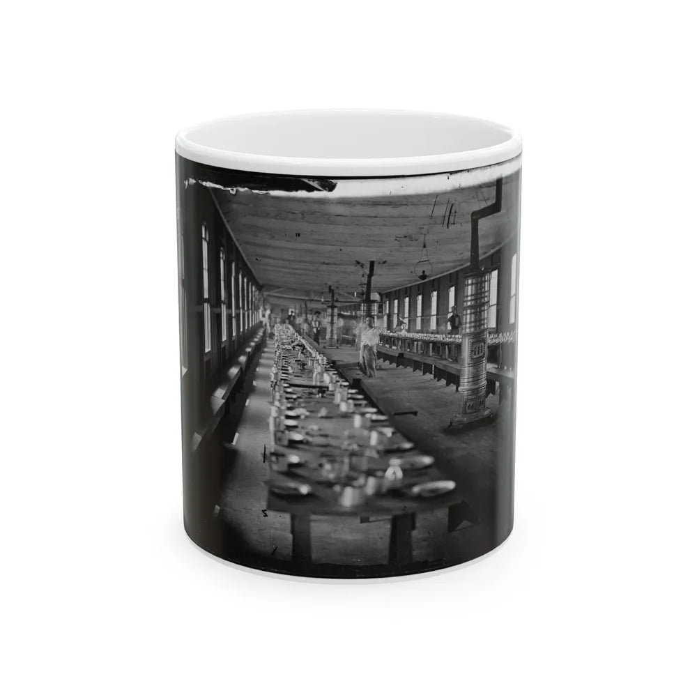 Washington, D.C. Mess Hall At Harewood Hospital, Heated By Elaborate Stoves (U.S. Civil War) White Coffee Mug-11oz-Go Mug Yourself