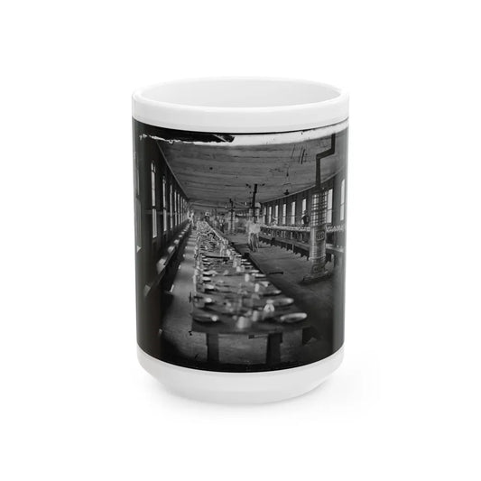 Washington, D.C. Mess Hall At Harewood Hospital, Heated By Elaborate Stoves (U.S. Civil War) White Coffee Mug-15oz-Go Mug Yourself