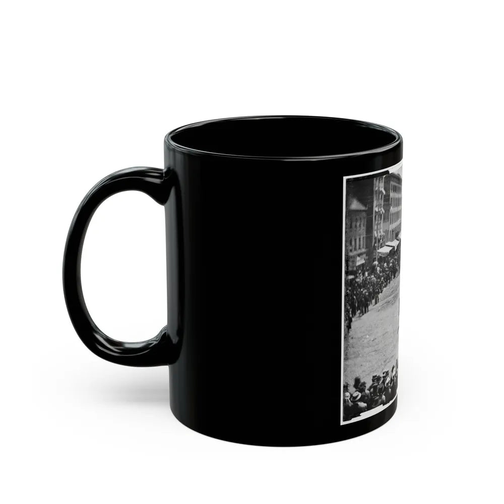 Washington, D.C. Mounted Officers And Unidentified Units Passing On Pennsylvania Avenue Near The Treasury (U.S. Civil War) Black Coffee Mug-Go Mug Yourself