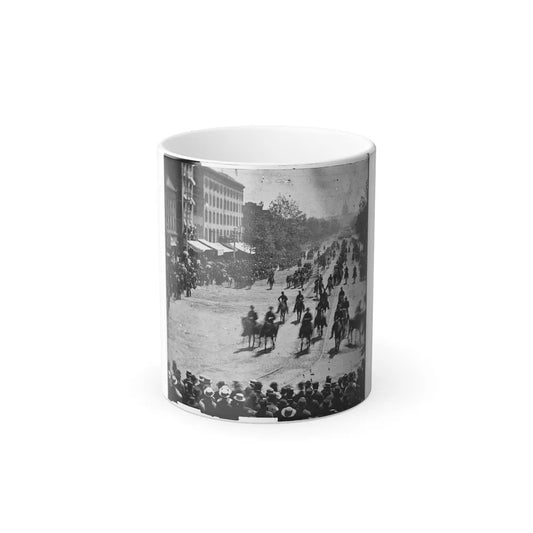 Washington, D.C. Mounted Officers and Unidentified Units Passing on Pennsylvania Avenue Near the Treasury (U.S. Civil War) Color Changing Coffee Mug 11oz-11oz-Go Mug Yourself