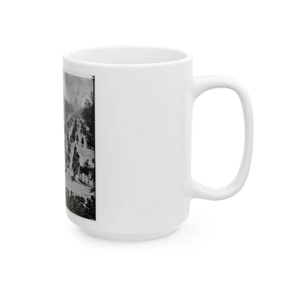 Washington, D.C. Mounted Officers And Unidentified Units Passing On Pennsylvania Avenue Near The Treasury (U.S. Civil War) White Coffee Mug-Go Mug Yourself