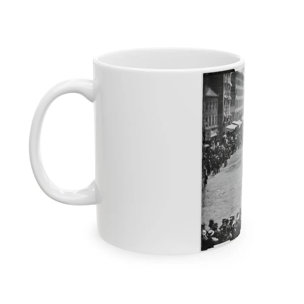 Washington, D.C. Mounted Officers And Unidentified Units Passing On Pennsylvania Avenue Near The Treasury (U.S. Civil War) White Coffee Mug-Go Mug Yourself