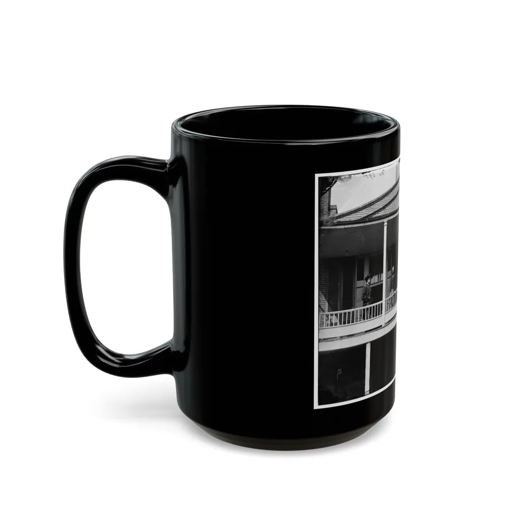 Washington, D.C. Officers And Clerks On A Porch At Signal Corps Headquarters (U.S. Civil War) Black Coffee Mug-Go Mug Yourself