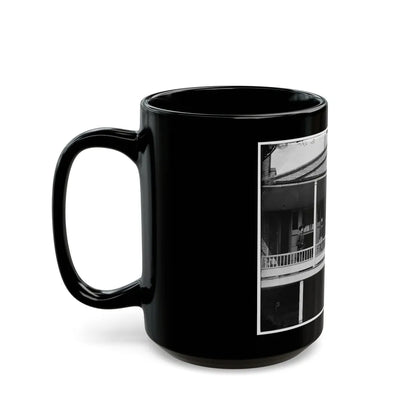 Washington, D.C. Officers And Clerks On A Porch At Signal Corps Headquarters (U.S. Civil War) Black Coffee Mug-Go Mug Yourself
