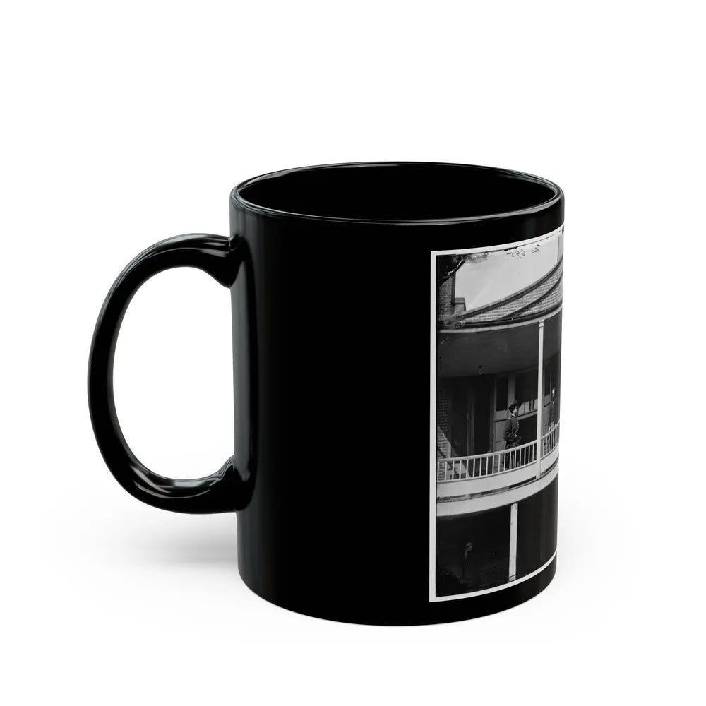 Washington, D.C. Officers And Clerks On A Porch At Signal Corps Headquarters (U.S. Civil War) Black Coffee Mug-Go Mug Yourself