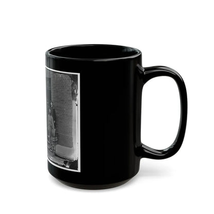 Washington, D.C. Officers At Door Of Seminary Hospital (Formerly Georgetown Female Seminary), 30th St. At N, Georgetown (U.S. Civil War) Black Coffee Mug-Go Mug Yourself