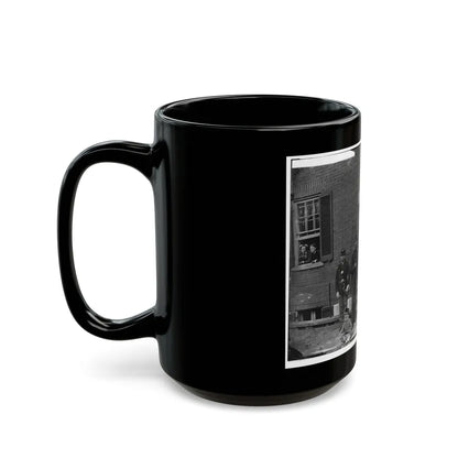 Washington, D.C. Officers At Door Of Seminary Hospital (Formerly Georgetown Female Seminary), 30th St. At N, Georgetown (U.S. Civil War) Black Coffee Mug-Go Mug Yourself
