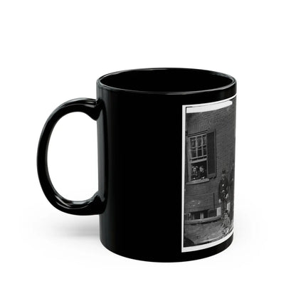 Washington, D.C. Officers At Door Of Seminary Hospital (Formerly Georgetown Female Seminary), 30th St. At N, Georgetown (U.S. Civil War) Black Coffee Mug-Go Mug Yourself