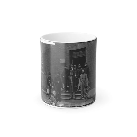 Washington, D.C. Officers at Door of Seminary Hospital (Formerly Georgetown Female Seminary), 30Th St. At N, Georgetown (U.S. Civil War) Color Changing Coffee Mug 11oz-11oz-Go Mug Yourself