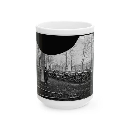 Washington, D.C. Park Of Wiard Guns At The Arsenal; Another View. H.L. Stuart Against Tree (U.S. Civil War) White Coffee Mug-15oz-Go Mug Yourself