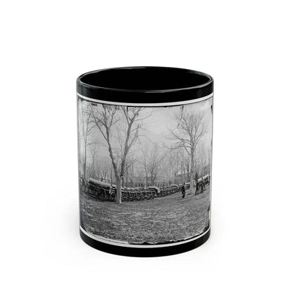 Washington, D.C. Park Of Wiard Guns At The Arsenal; H.L. Stuart, Nathaniel P. Willis, And Gen. Daniel E. Sickles At Right (U.S. Civil War) Black Coffee Mug-11oz-Go Mug Yourself