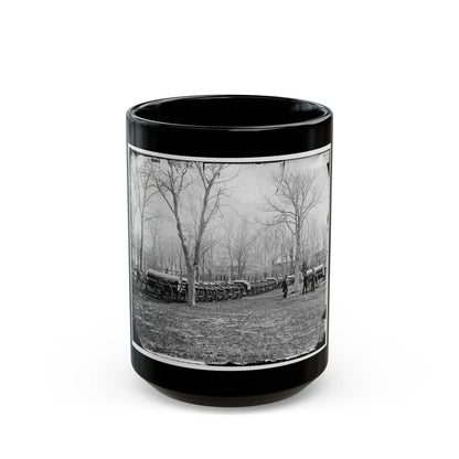 Washington, D.C. Park Of Wiard Guns At The Arsenal; H.L. Stuart, Nathaniel P. Willis, And Gen. Daniel E. Sickles At Right (U.S. Civil War) Black Coffee Mug-15oz-Go Mug Yourself