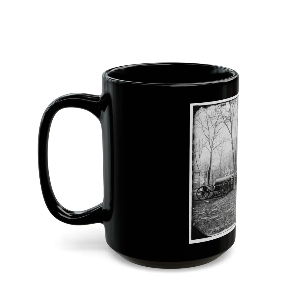 Washington, D.C. Park Of Wiard Guns At The Arsenal; H.L. Stuart, Nathaniel P. Willis, And Gen. Daniel E. Sickles At Right (U.S. Civil War) Black Coffee Mug-Go Mug Yourself