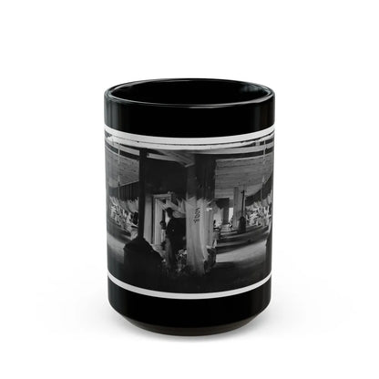 Washington, D.C. Patients In Ward Of Harewood Hospital; Mosquito Nets Over Beds (U.S. Civil War) Black Coffee Mug-15oz-Go Mug Yourself