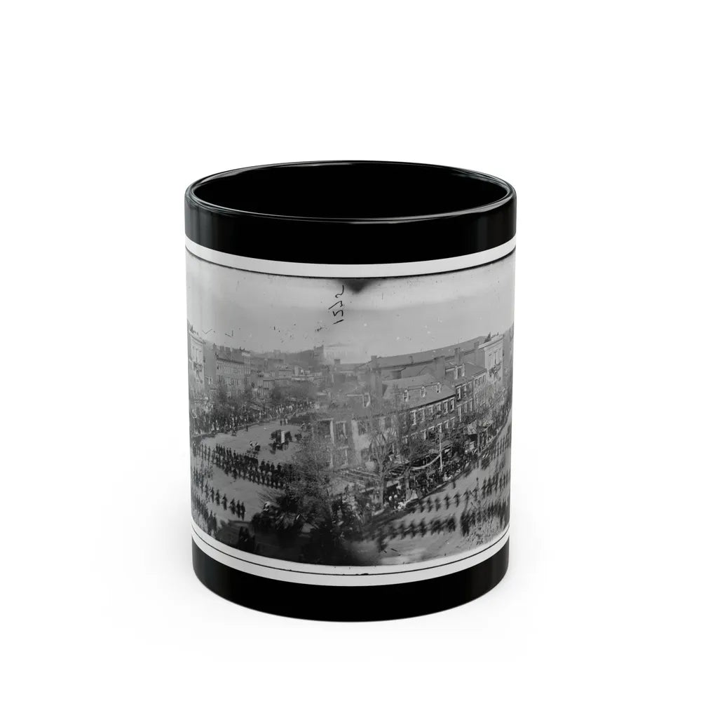 Washington, D.C. President Lincoln's Funeral Procession On Pennsylvania Avenue; Another View (U.S. Civil War) Black Coffee Mug-11oz-Go Mug Yourself