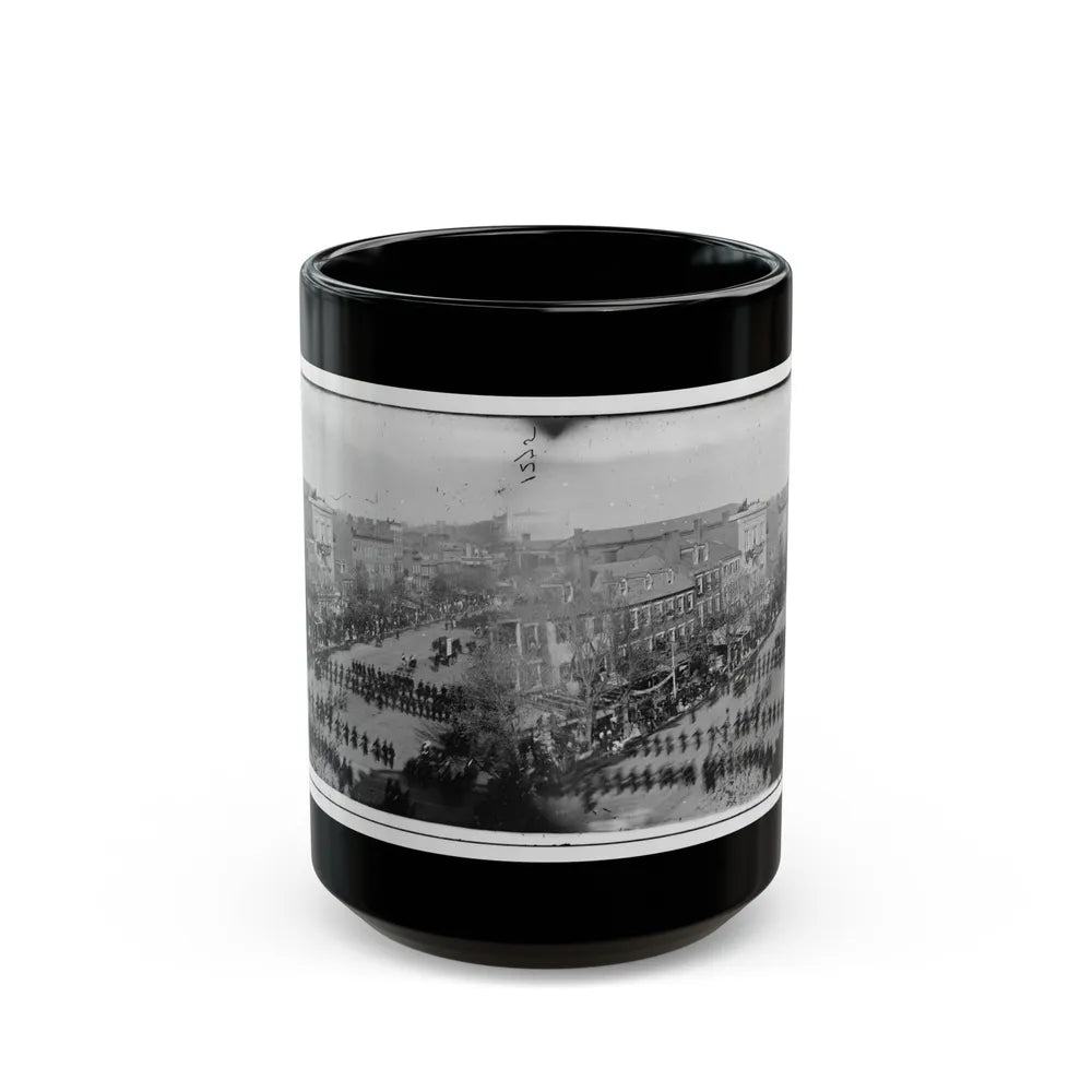 Washington, D.C. President Lincoln's Funeral Procession On Pennsylvania Avenue; Another View (U.S. Civil War) Black Coffee Mug-15oz-Go Mug Yourself