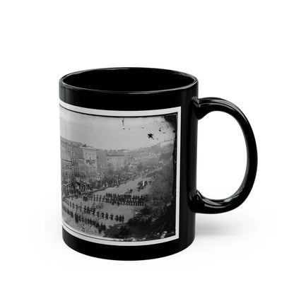 Washington, D.C. President Lincoln's Funeral Procession On Pennsylvania Avenue; Another View (U.S. Civil War) Black Coffee Mug-Go Mug Yourself