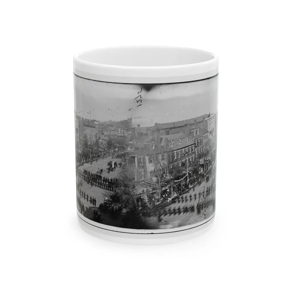 Washington, D.C. President Lincoln's Funeral Procession On Pennsylvania Avenue; Another View (U.S. Civil War) White Coffee Mug-11oz-Go Mug Yourself