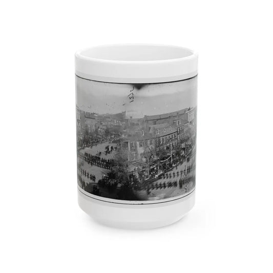 Washington, D.C. President Lincoln's Funeral Procession On Pennsylvania Avenue; Another View (U.S. Civil War) White Coffee Mug-15oz-Go Mug Yourself