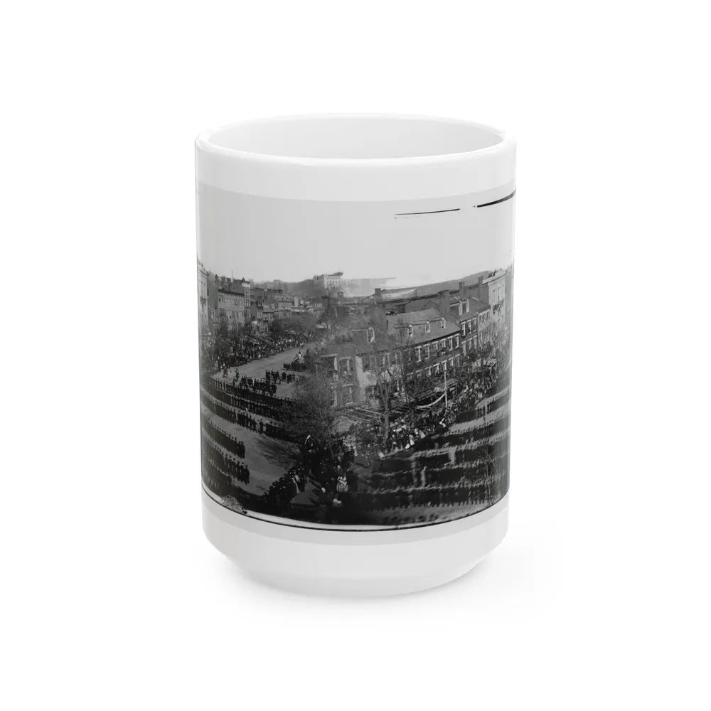 Washington, D.C. President Lincoln's Funeral Procession On Pennsylvania Avenue (U.S. Civil War) White Coffee Mug-15oz-Go Mug Yourself