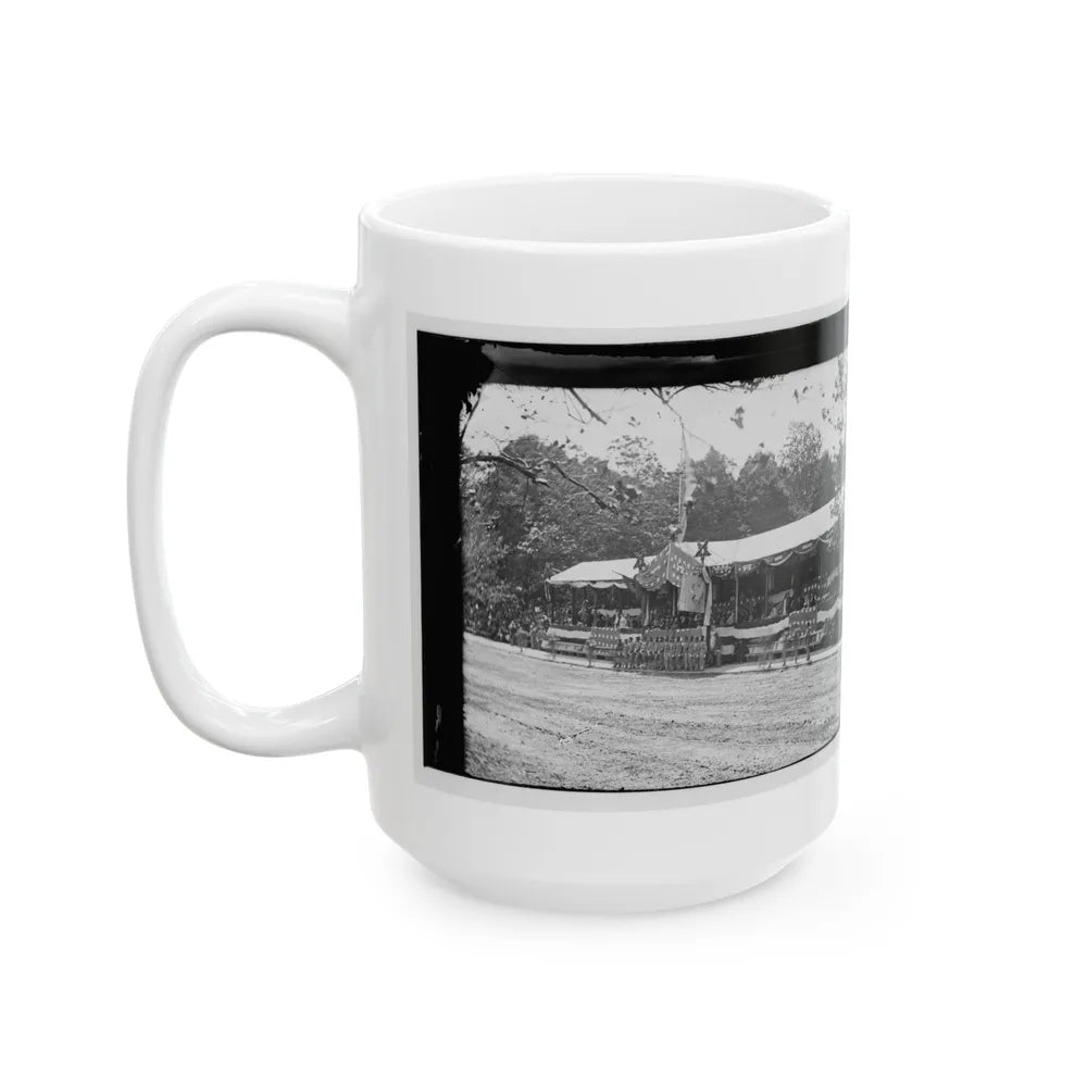 Washington, D.C. Presidential Reviewing Stand, With Guests And Guard (U.S. Civil War) White Coffee Mug-Go Mug Yourself