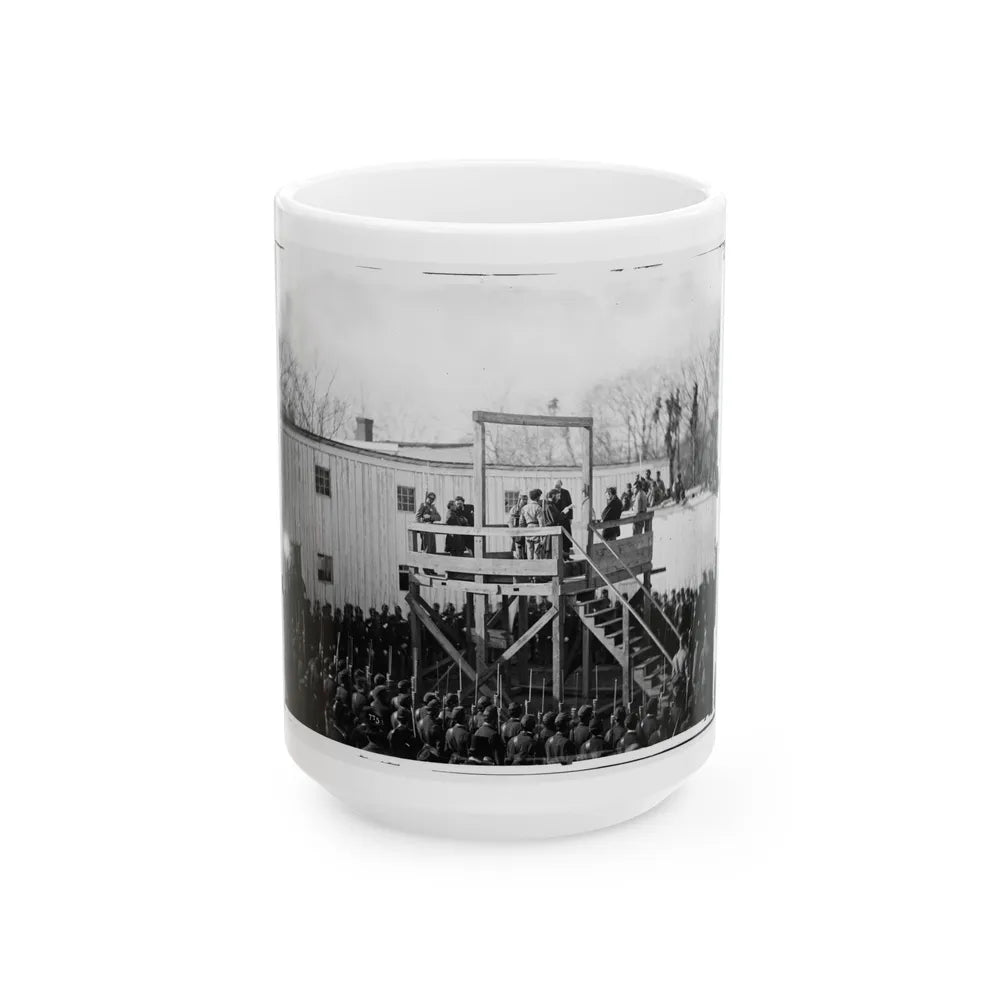 Washington, D.C. Reading The Death Warrant To Wirz On The Scaffold (U.S. Civil War) White Coffee Mug-15oz-Go Mug Yourself