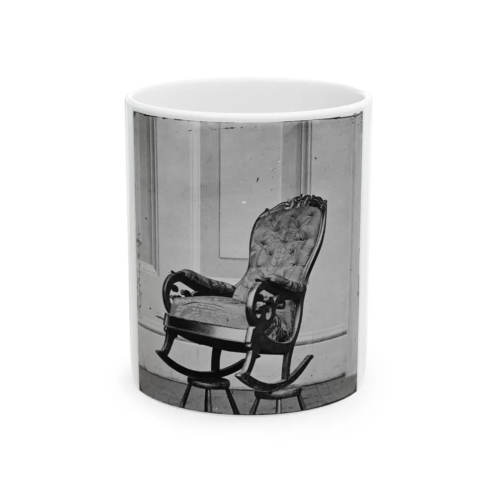 Washington, D.C. Rocking Chair Used By President Lincoln In Ford's Theater (U.S. Civil War) White Coffee Mug-11oz-Go Mug Yourself