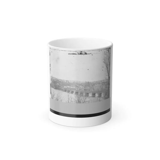 Washington, D.C. The Aqueduct Bridge and Georgetown From the Virginia Bank (U.S. Civil War) Color Changing Coffee Mug 11oz-11oz-Go Mug Yourself