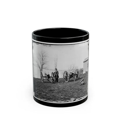 Washington, D.C. Two Wiard Guns At The Arsenal; Gen. Daniel E. Sickles By The Left-Hand One (U.S. Civil War) Black Coffee Mug-11oz-Go Mug Yourself