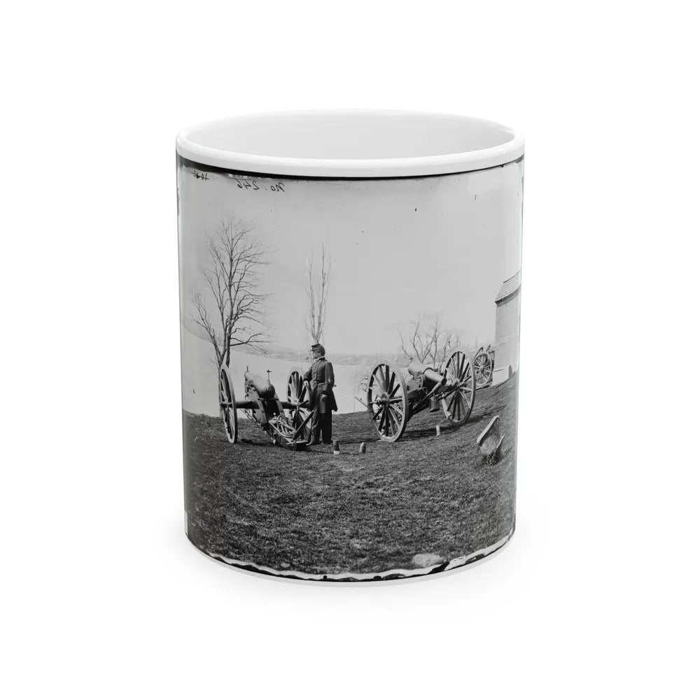 Washington, D.C. Two Wiard Guns At The Arsenal; Gen. Daniel E. Sickles By The Left-Hand One (U.S. Civil War) White Coffee Mug-11oz-Go Mug Yourself