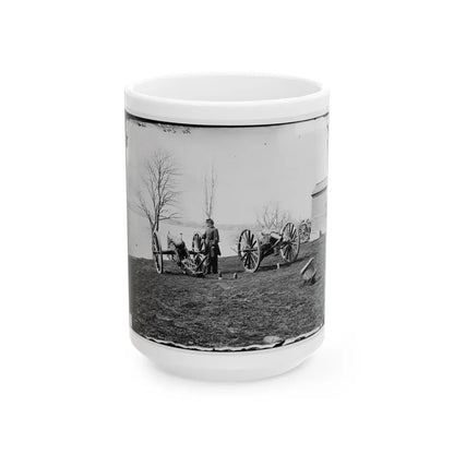 Washington, D.C. Two Wiard Guns At The Arsenal; Gen. Daniel E. Sickles By The Left-Hand One (U.S. Civil War) White Coffee Mug-15oz-Go Mug Yourself