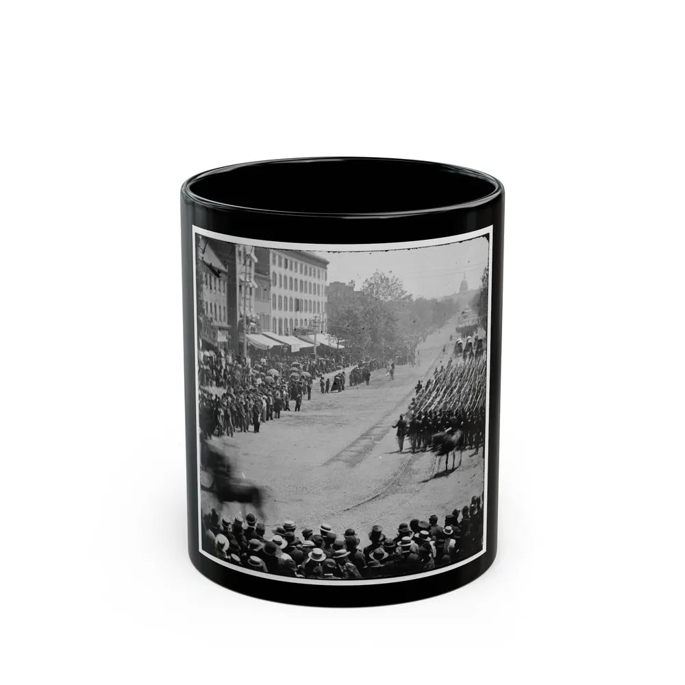 Washington, D.C. Units Of 20th Army Corps, Army Of Georgia, Passing On Pennsylvania Avenue Near The Treasury (U.S. Civil War) Black Coffee Mug-11oz-Go Mug Yourself
