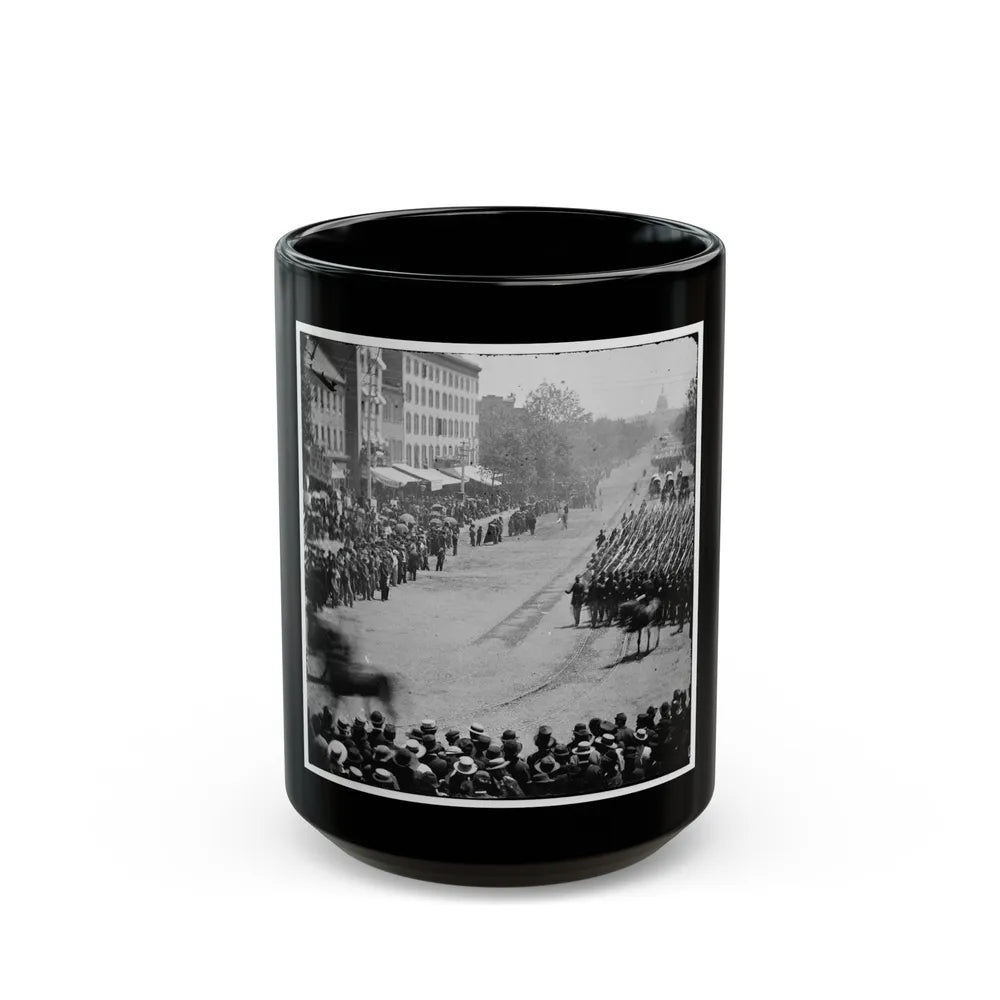 Washington, D.C. Units Of 20th Army Corps, Army Of Georgia, Passing On Pennsylvania Avenue Near The Treasury (U.S. Civil War) Black Coffee Mug-15oz-Go Mug Yourself