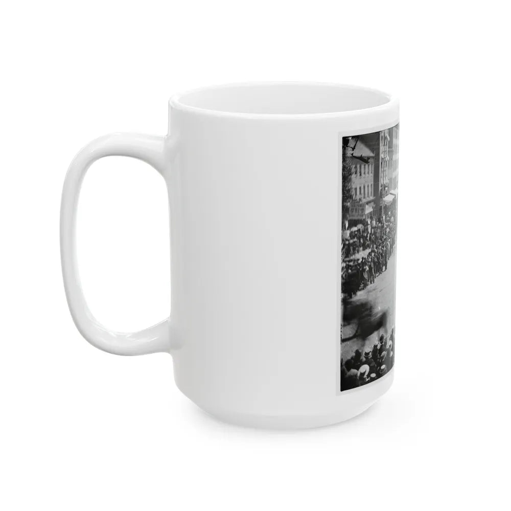 Washington, D.C. Units Of 20th Army Corps, Army Of Georgia, Passing On Pennsylvania Avenue Near The Treasury (U.S. Civil War) White Coffee Mug-Go Mug Yourself