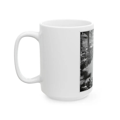 Washington, D.C. Units Of 20th Army Corps, Army Of Georgia, Passing On Pennsylvania Avenue Near The Treasury (U.S. Civil War) White Coffee Mug-Go Mug Yourself